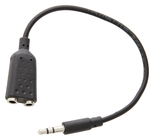 Valueline Stereo-Audiokabel 3.5 mm male - 2x 3.5 mm female 0.20 m Schwarz