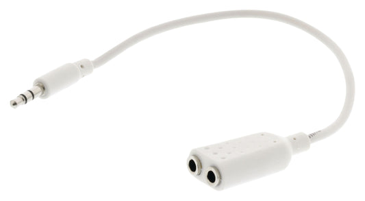 Valueline Stereo-Audiokabel 3.5 mm male - 2x 3.5 mm male 0.20 m Weiss