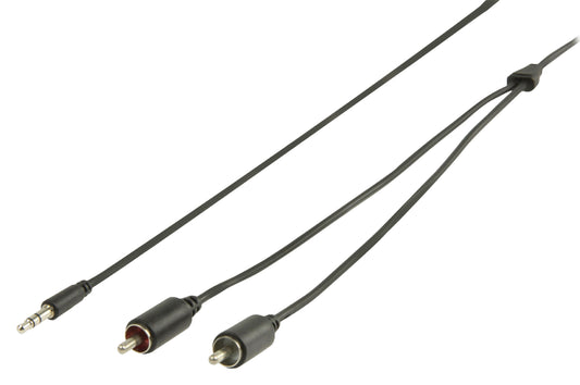 Valueline Stereo-Audiokabel 3.5 mm male - 2x RCA male 2.00 m Schwarz