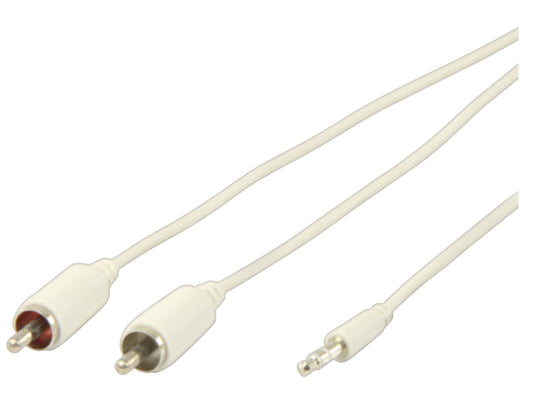 Valueline Stereo-Audiokabel 3.5 mm male - 2x RCA male 2.00 m Weiss