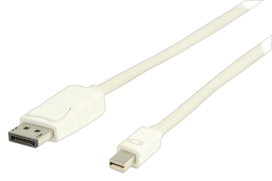 Valueline Mini Displayport-Kabel Mini Displayport Stecker - Displayport male 1.00 m Weiss