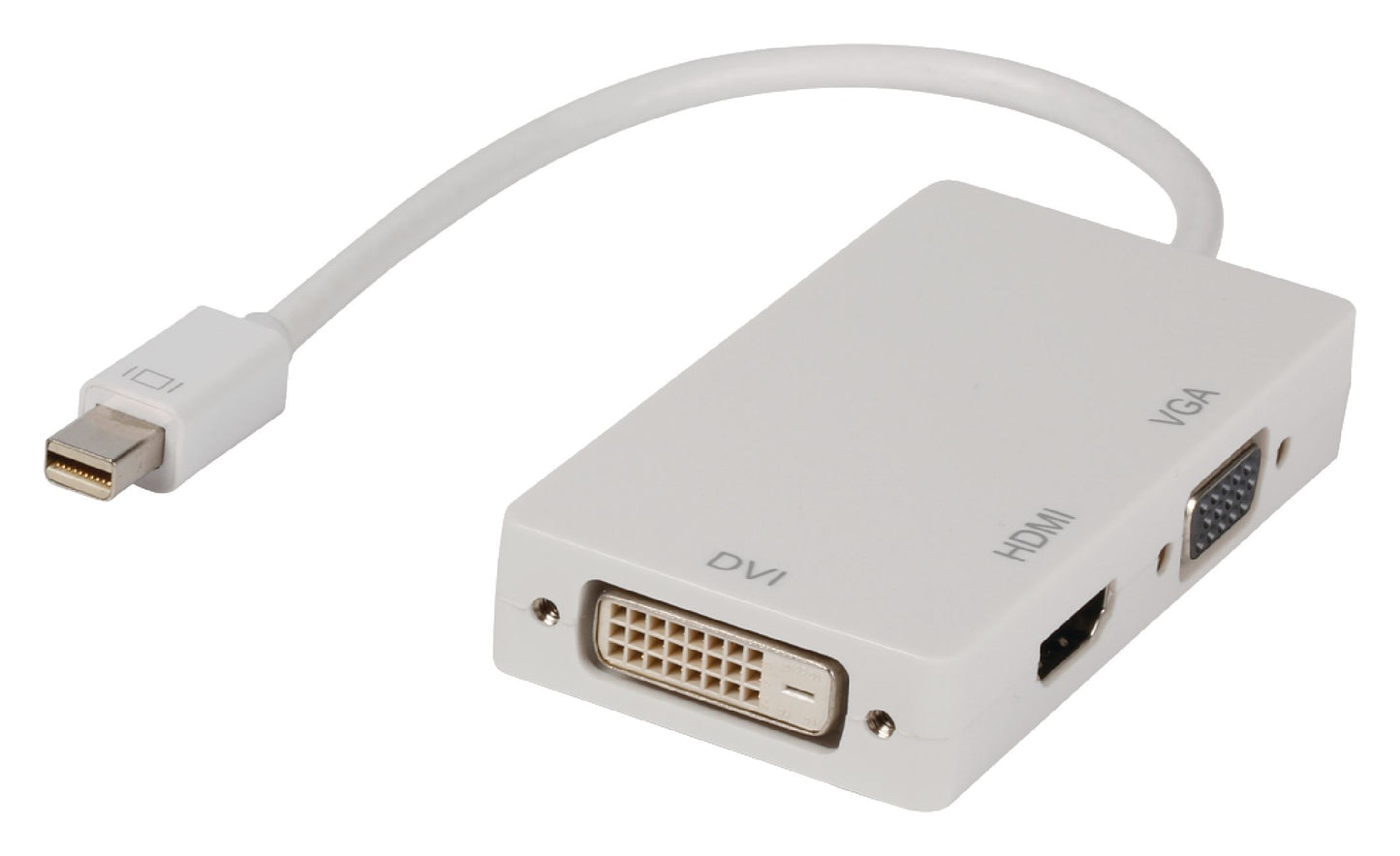Valueline Mini Displayport-Kabel Mini Displayport Stecker - VGA female / DVI-D 24+1p Buchse + HDMI Eingang 0.20 m Weiss