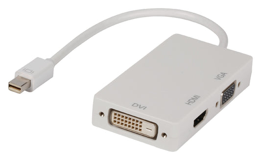 Valueline Mini Displayport-Kabel Mini Displayport Stecker - VGA female / DVI-D 24+1p Buchse + HDMI Eingang 0.20 m Weiss