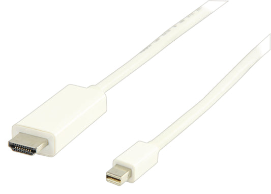 Valueline Mini Displayport-Kabel Mini Displayport Stecker - HDMI Anschluss 2.00 m Weiss