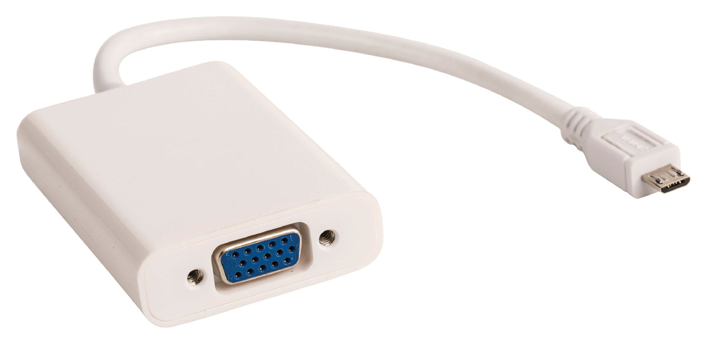 Valueline MHL-Kabel USB Micro B 5-pol. male - VGA female + 3.5 mm female 0.20 m Weiss