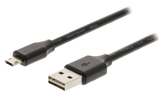 Valueline USB 2.0 Kabel USB A male - Micro-B male 1.00 m Schwarz