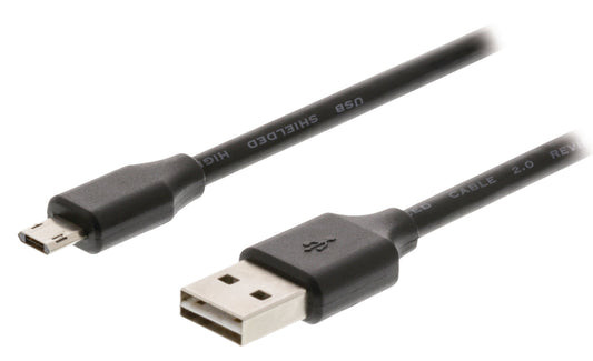 Valueline USB 2.0 Kabel USB A male - Micro-B male 2.00 m Schwarz