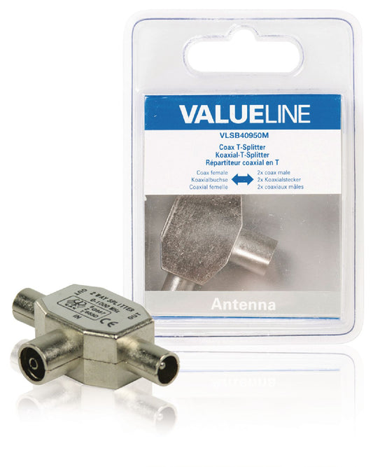 Valueline Koax-Adapter Koax-Kupplung - 2x Koax male Silber