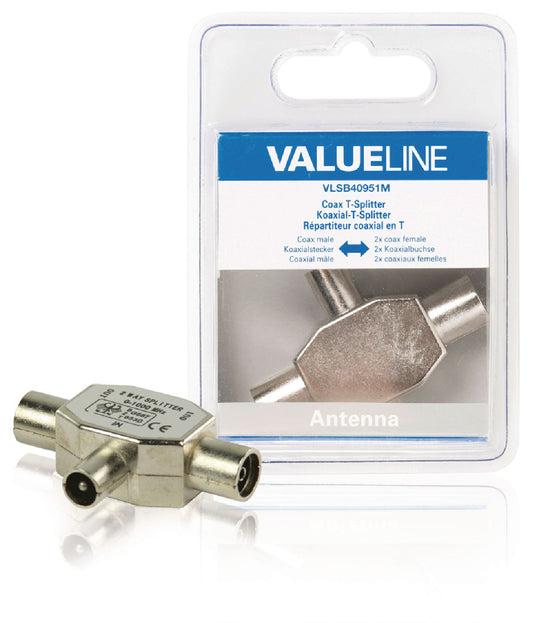Valueline Koax-Adapter Koax-Stecker - 2x Koax female Silber