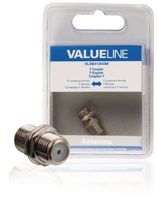Valueline Coax-Adapter F F female - F female Silber