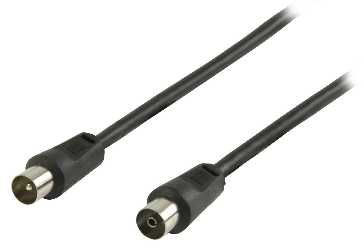 Valueline Koaxialkabel Koax-Stecker - Koax-Kupplung gerade 3.00 m Schwarz