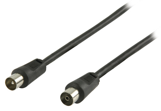 Valueline Koaxialkabel Koax-Stecker - Koax-Kupplung gerade 1.50 m Schwarz