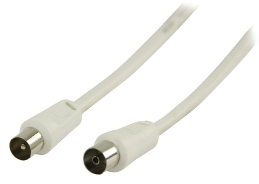 Valueline Koaxialkabel Koax-Stecker - Koax-Kupplung gerade 20.0 m Weiss