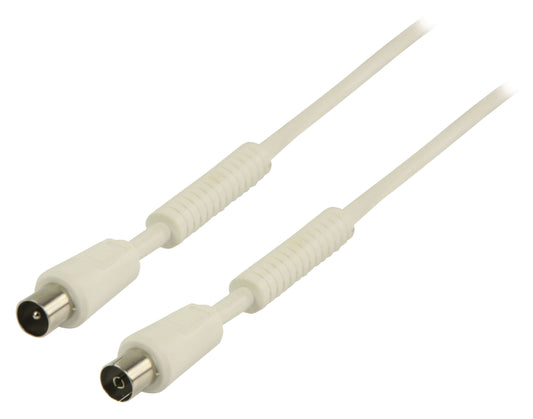 Valueline Koaxkabel 100 dB Koax-Stecker - Koax-Kupplung 1.00 m Weiss