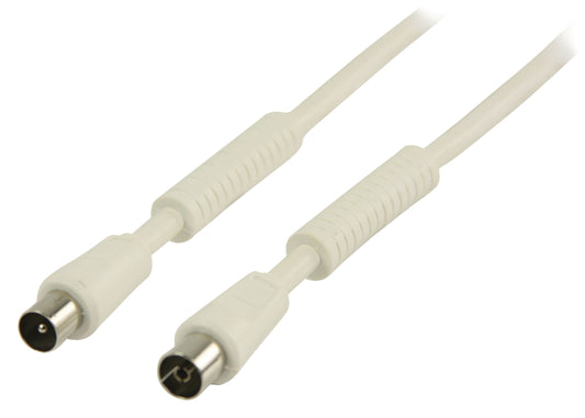 Valueline Koaxkabel 120 dB Koax-Stecker - Koax-Kupplung 2.00 m Weiss