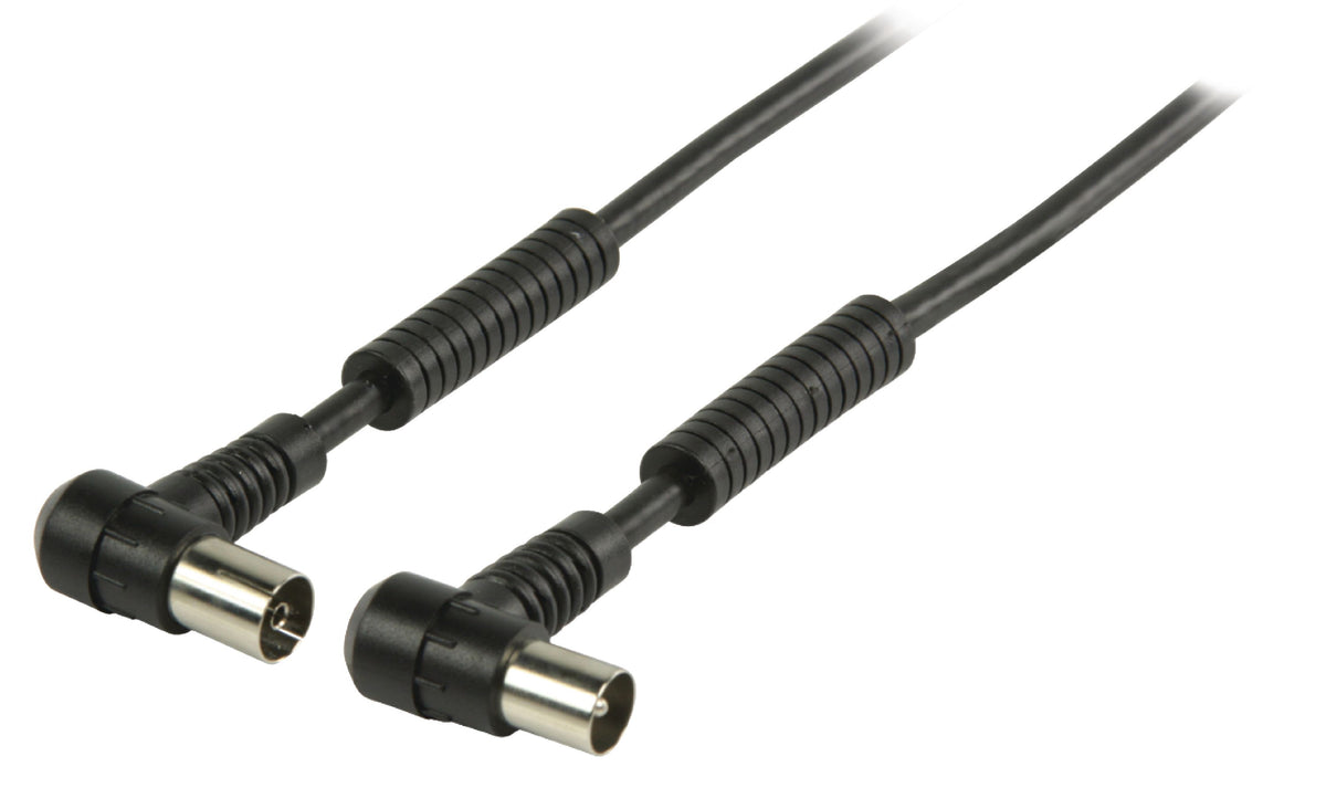 Valueline Koaxkabel 100 dB abgewinkelt Koax-Stecker - Koax-Kupplung 10.0 m Schwarz