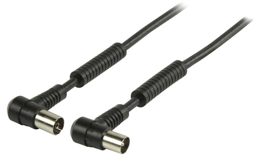 Valueline Koaxkabel 100 dB abgewinkelt Koax-Stecker - Koax-Kupplung 5.00 m Schwarz