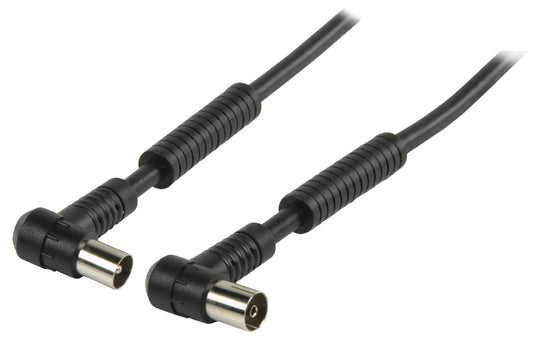 Valueline Koaxkabel 120 dB abgewinkelt Koax-Stecker - Koax-Kupplung 1.50 m Schwarz