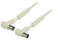 Valueline Koaxkabel 120 dB abgewinkelt Koax-Stecker - Koax-Kupplung 5.00 m Weiss