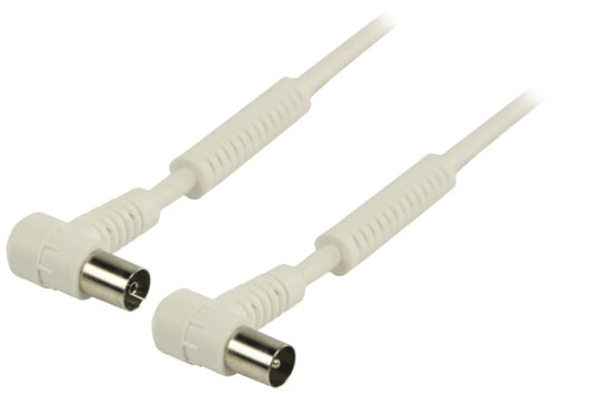 Valueline Koaxkabel 120 dB abgewinkelt Koax-Stecker - Koax-Kupplung 20.0 m Weiss