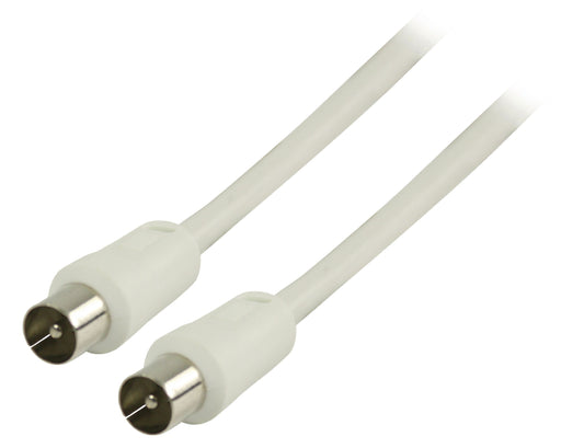 Valueline Koaxialkabel Koax-Stecker 9.00 mm - Koax-Stecker 9.00 mm 10.0 m Weiss