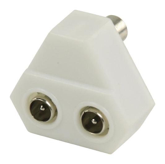 Valueline Koax-Adapter 2x Koax male - Koax-Kupplung Weiss