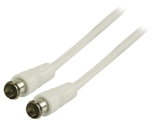 Valueline Antennenkabel F-Stecker Quick - F-Stecker Quick 1.50 m Weiss