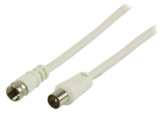 Valueline Antennenkabel F-male - Koax-Stecker 2.00 m Weiss
