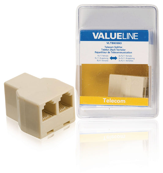 Valueline Telefonadapter RJ11 (6P4C) female - 2x RJ11 (4/6) female Elfenbein