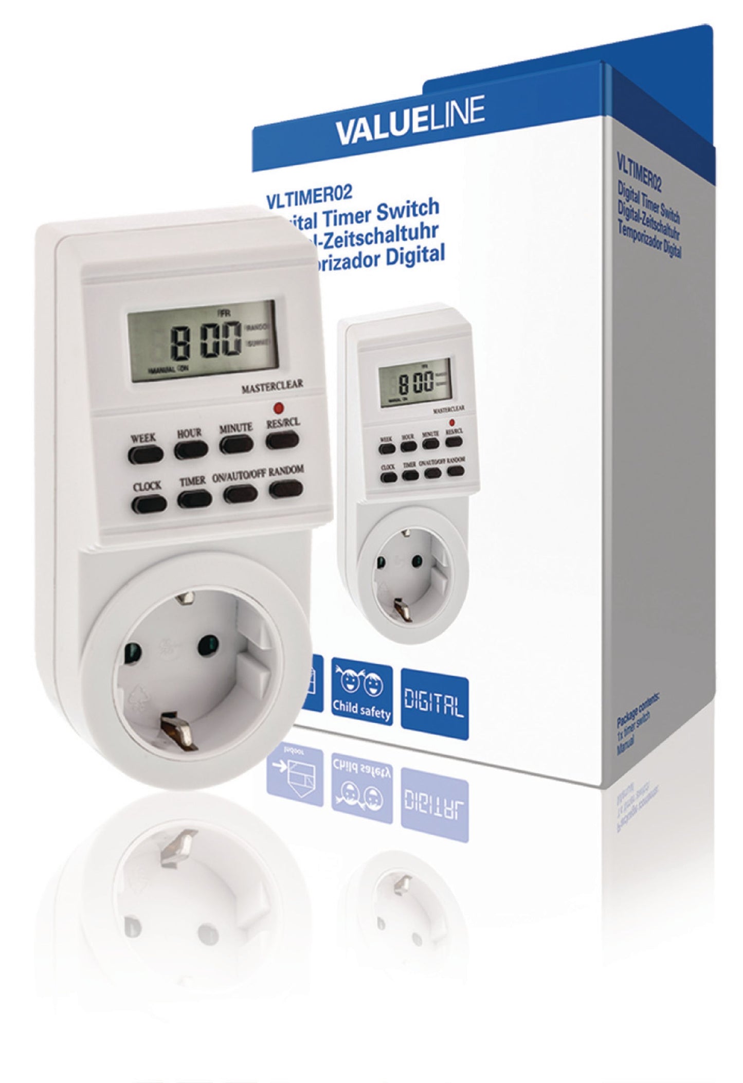 Valueline Zeitschaltuhr Digtal Innenbereich 1 min. 3600 W