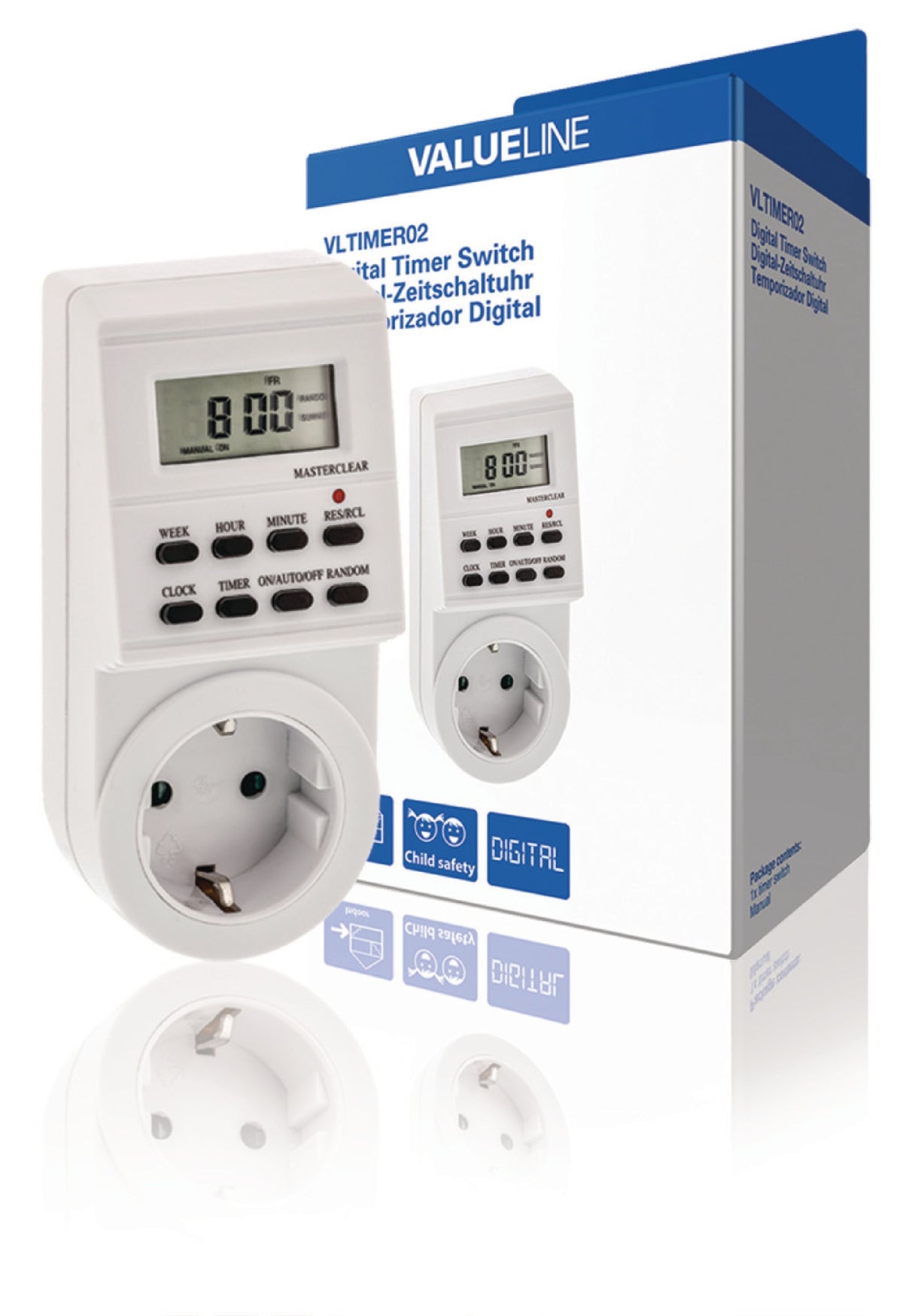 Valueline Zeitschaltuhr Digtal Innenbereich 1 min. 3600 W