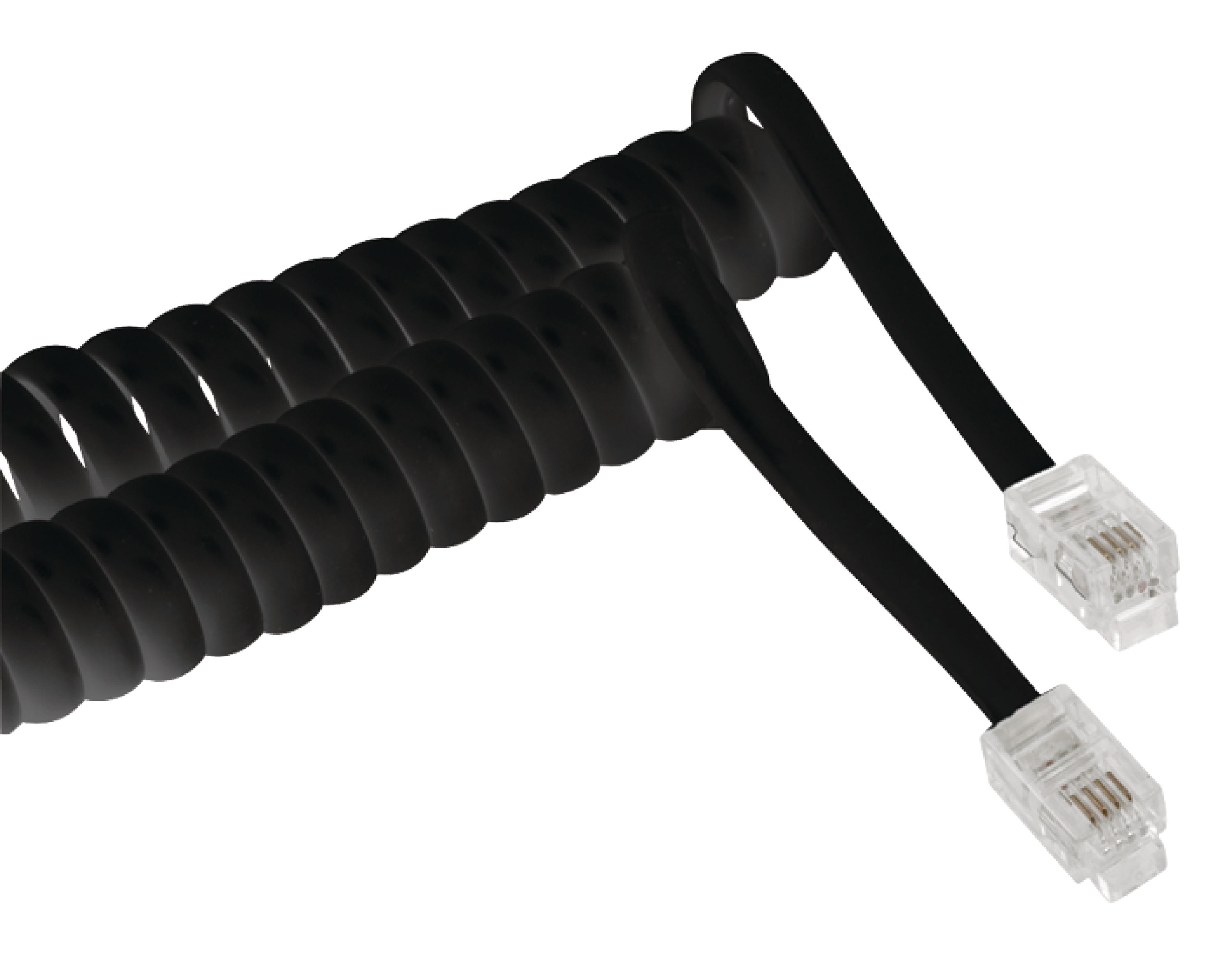 Valueline Telefonkabel RJ10 (4P4C) male - RJ10 (4P4C) male aufgerollt 2.00 m Schwarz