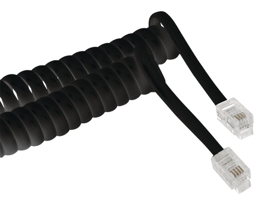 Valueline Telefonkabel RJ10 (4P4C) male - RJ10 (4P4C) male aufgerollt 5.00 m Schwarz