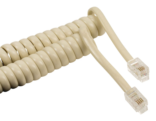 Valueline Telefonkabel RJ10 (4P4C) male - RJ10 (4P4C) male aufgerollt 2.00 m Elfenbein