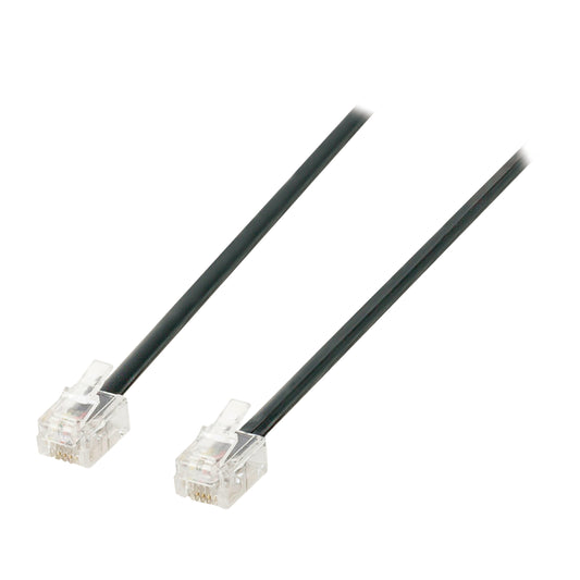 Valueline Telefonkabel RJ11 (6P4C) female - RJ11 (6P4C) female flach 5.00 m Schwarz