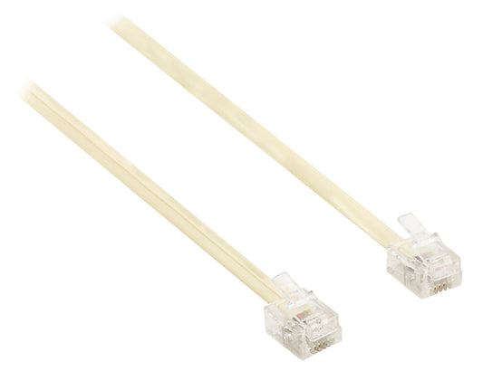 Valueline Telefonkabel RJ11 (6P4C) female - RJ11 (6P4C) female flach 5.00 m Elfenbein
