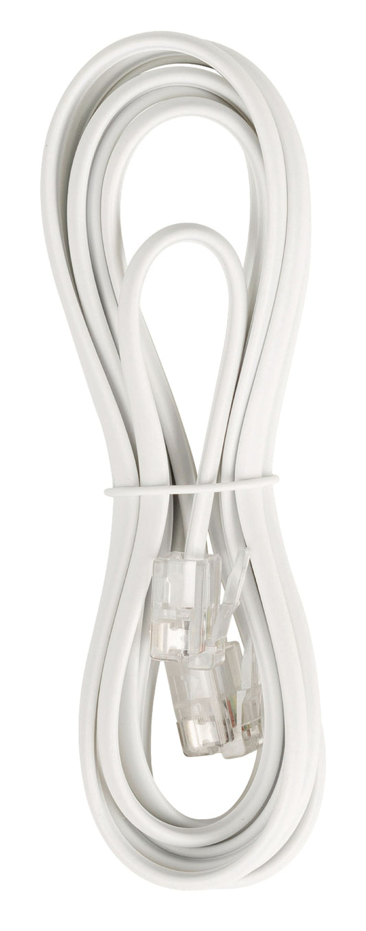 Valueline Telefonkabel RJ11 (6P4C) female - RJ11 (6P4C) female flach 10.0 m Weiss