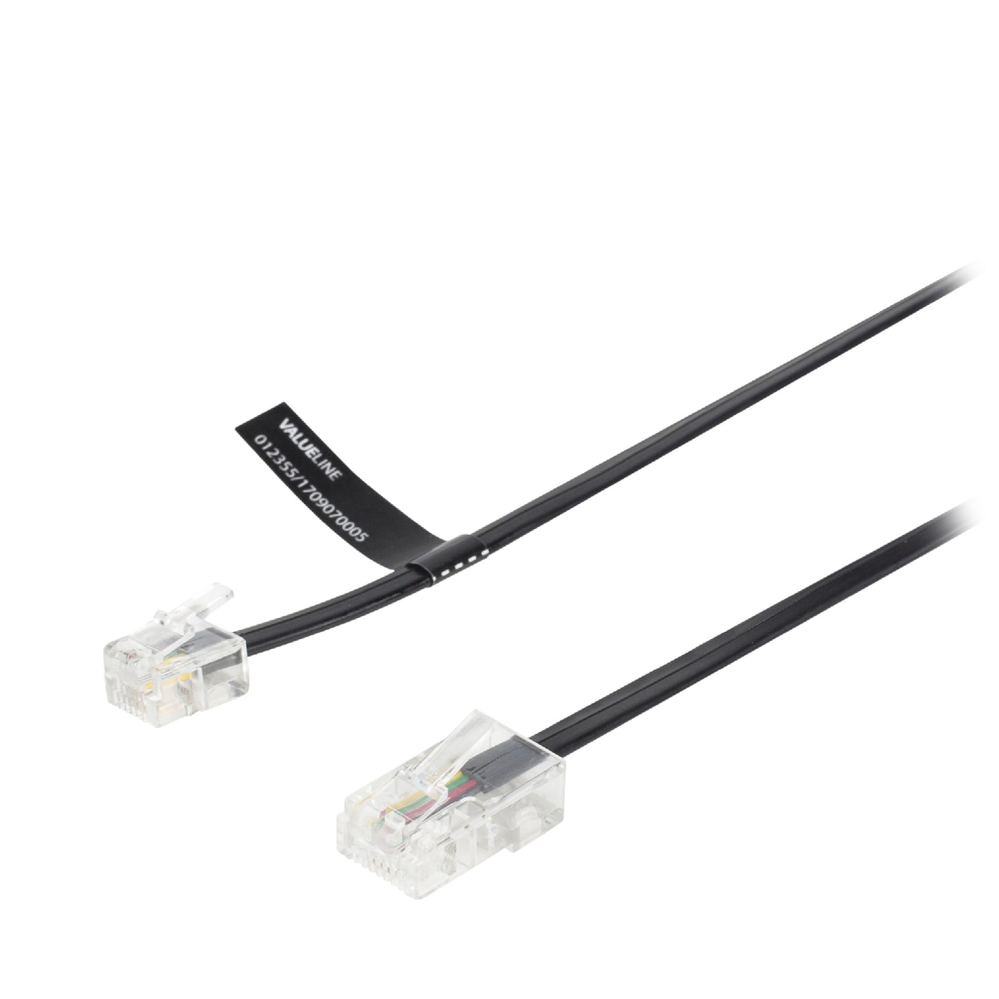 Valueline Telefonkabel RJ11 (6P4C) male - RJ45 (8P4C) male 5.00 m Schwarz