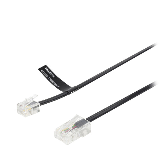 Valueline Telefonkabel RJ11 (6P4C) male - RJ45 (8P4C) male 5.00 m Schwarz