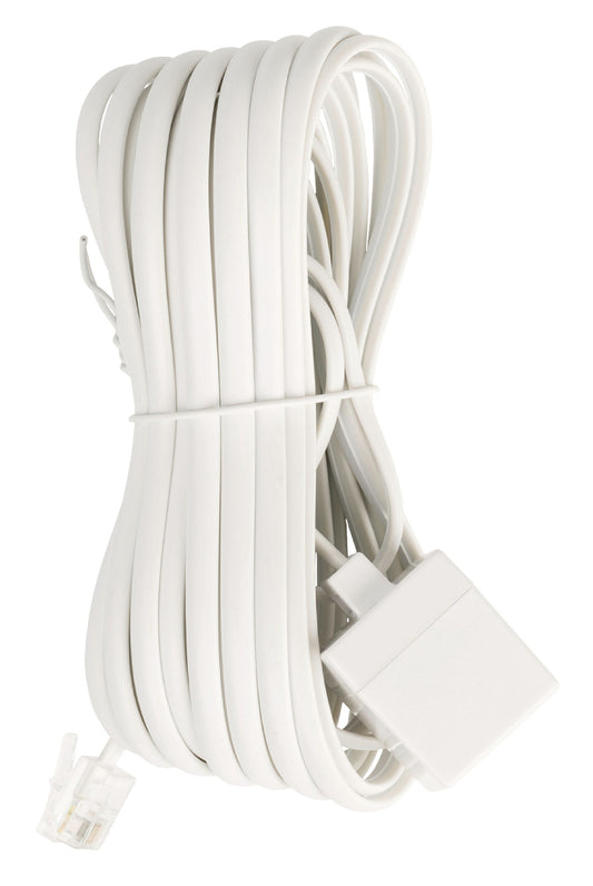Valueline Telefon-Verlängerungskabel RJ11 (6P4C) female - RJ11 (6P4C) male flach 5.00 m Weiss