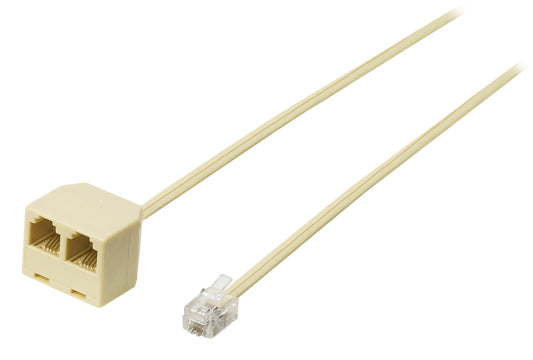 Valueline Telefonkabel RJ11 (6P4C) male - 2x RJ11 (4/6) female 2.00 m Elfenbein