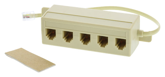 Valueline Telefonkabel RJ11 (6P4C) male - 5x RJ11 (4/6) female 0.20 m Elfenbein
