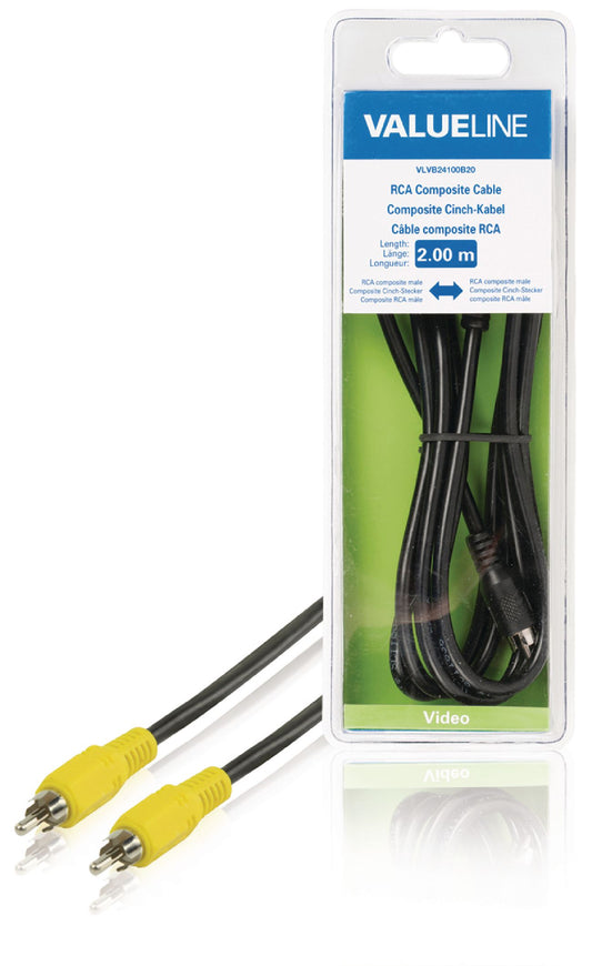 Valueline Composite-Videokabel RCA male - RCA male 2.00 m Schwarz