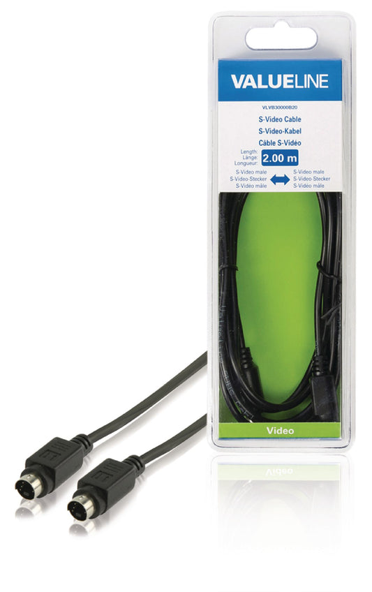 Valueline S-Video-Kabel S-Video male - S-Video male 2.00 m Schwarz