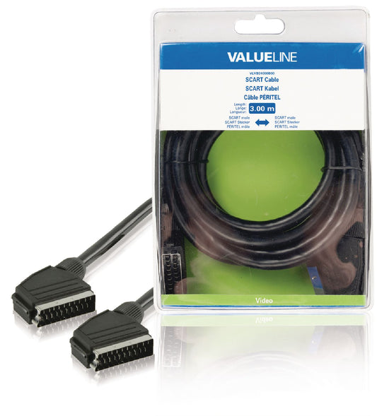 Valueline SCART-Kabel Scart-male - Scart-male 3.00 m Schwarz