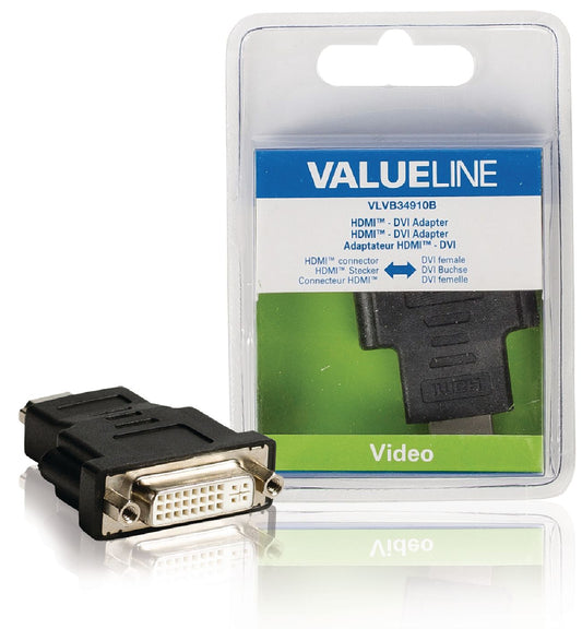 Valueline High-Speed-HDMI mit Ethernet-Adapter HDMI Anschluss - DVI-D 24+1p Buchse Schwarz