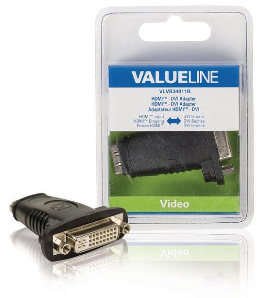 Valueline High-Speed-HDMI mit Ethernet-Adapter HDMI-Buchse - DVI-D 24+1p Buchse Schwarz