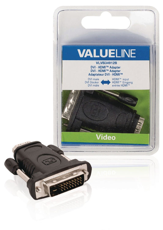 Valueline High-Speed-HDMI mit Ethernet-Adapter DVI-D 24+1p Stecker - HDMI-Buchse Schwarz