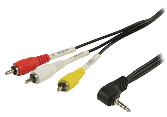 Valueline Composite-Videokabel 3.5 mm male - 3x RCA male 2.00 m Schwarz