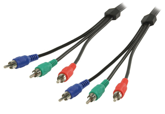 Valueline Component-Video-Kabel 3x RCA male - 3x RCA male 1.00 m Schwarz